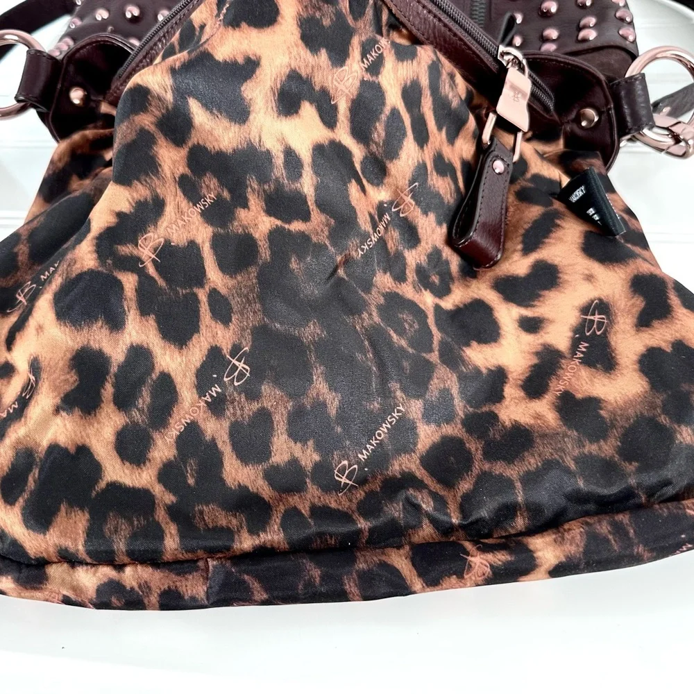 B. Makowsky Convertible Shoulder/ Crossbody Bag Insanely Soft Leather & Suede - Picture 8 of 10